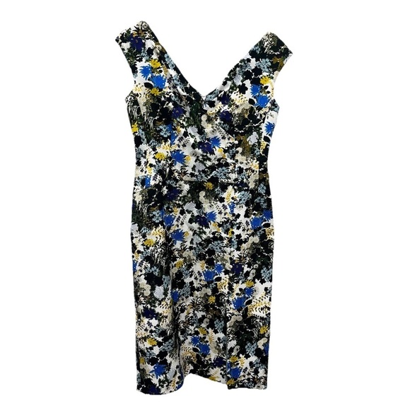 ERDEM Jyoti Midi Dress Floral Jacquard White Blue Green Purple Sz 8 Wedding NWT - Picture 5 of 14
